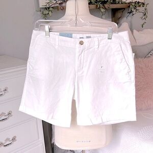 Old Navy White Cotton Shorts Walking Bermuda Womens 8